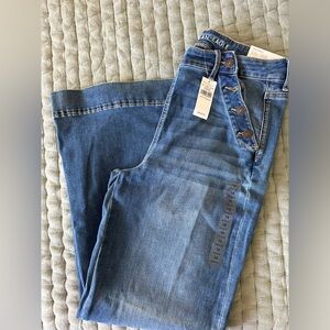 American Eagle super stretch wide leg button front jeans – 14 – NWT